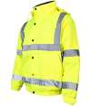 WR006 DWHV10 Warrior Hi-Vis Fleece Lined Bomber Jacket Fluorescent Yellow colour image